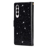 Peňaženkové Glitter puzdro Laser na Samsung Galaxy Z Fold4 - Čierna
