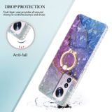 Gumený kryt Ring Holder na Xiaomi 12 Pro - Blue Purple Marble
