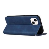 Peňaženkové kožené puzdro S-TYPE na iPhone 14 - Modrá