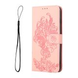 Peňaženkové kožené puzdro TIGER na iPhone 14 Pro - Ružová