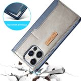 Peňaženkové kožené puzdro LC.IMEEKE na iPhone 14 Pro - Modrá
