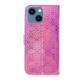Peňaženkové 3D puzdro COLORFUL na iPhone 14 Plus – Ružová