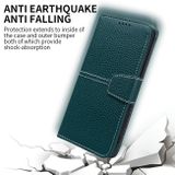 Peňaženkové kožené puzdro LITCHI na iPhone 14 Pro - Zelená