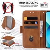 Peňaženkové kožené puzdro RFID na iPhone 14 Pro Max - Hnedá