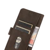 Peňaženkové kožené puzdro KHAZNEH MATTE na Motorola Moto G32 - Hnedá