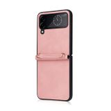 Kožený kryt Lambskin na Samsung Galaxy Z Flip4 - Ružová