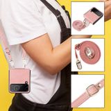 Kožený kryt Lambskin na Samsung Galaxy Z Flip4 - Ružová