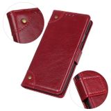 Peňaženkové kožené puzdro na iPhone SE (2020) - Wine Red