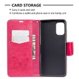Peňaženkové kožené puzdro na Samsung Galaxy A41-Ružová červená
