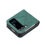 Kožený kryt Rhombus na Samsung Galaxy Z Flip4 - Zelená