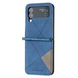 Kožený kryt Rhombus na Samsung Galaxy Z Flip4 - Modrá