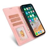 Peňaženkové kožené puzdro FANTASY na iPhone 14 Pro - Ružovozlatá