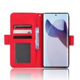 Peňaženkové kožené puzdro Calf Texture na Motorola Edge 30 Ultra - Červená