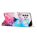 Peňaženkové 3D puzdro CROSSBODY na Samsung Galaxy A23 5G - Ružovo-fialová