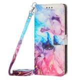Peňaženkové 3D puzdro Marble na Samsung Galaxy A73 5G - Ružovo fialová