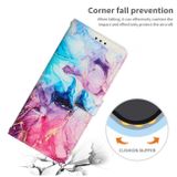 Peňaženkové 3D puzdro Marble na Samsung Galaxy A73 5G - Ružovo fialová