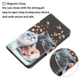 Peňaženkové kožené puzdro DRAWING na iPhone 14 Pro Max - 3 Cats