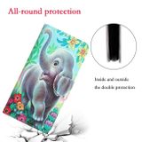 Peňaženkové kožené puzdro DRAWING na iPhone 14 Pro Max - Elephant