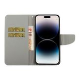 Peňaženkové kožené puzdro DRAWING na iPhone 14 Pro Max - Unicorn
