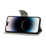 Peňaženkové kožené puzdro DRAWING na iPhone 14 Pro Max - Blue Eyes