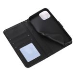 Peňaženkové kožené puzdro SUNFLOWER na iPhone 14 Pro - Čierna