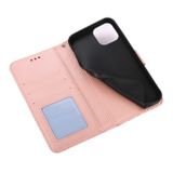 Peňaženkové kožené puzdro SUNFLOWER na iPhone 14 Pro Max - Ružovozlatá