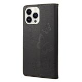 Peňaženkové kožené puzdro BUTTERFLY na iPhone 14 Pro Max - Čierna