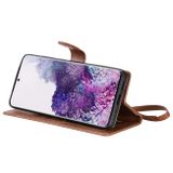 Peňaženkové puzdro na Samsung S20+ Solid Color - hnedá