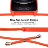 Gumený kryt Crossbody Lanyard na iPhone 12 Pro - Oranžová