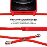 Gumený kryt Crossbody Lanyard na iPhone 12 Pro - Červená