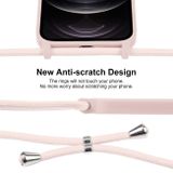 Gumený kryt Crossbody Lanyard na iPhone 12 Pro - Sand Pink