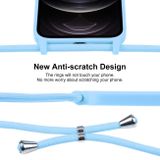 Gumený kryt Crossbody Lanyard na iPhone 12 Pro - Modrá