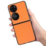 Plastový kryt LITCHI na Huawei P50 Pocket - Oranžová