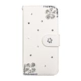 Peňaženkové kožené puzdro Diagonal Flower na Huawei P smart Z – Biela