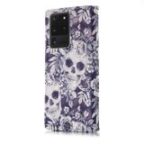 Peňaženkové puzdro na Samsung S20 Ultra -3D Pattern - Skull Flower