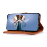 Peňaženkové kožené puzdro KHAZNEH na Motorola Edge 30 Ultra - Hnedá