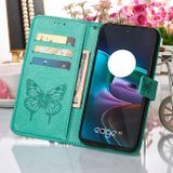 Peňaženkové kožené puzdro Butterfly Flip na Motorola Edge 30 - Zelená