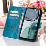 Peňaženkové kožené puzdro EMBOSSED na Motorola Moto G62 5G – Modrá