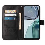 Peňaženkové kožené puzdro EMBOSSED na Motorola Moto G62 5G – Čierna