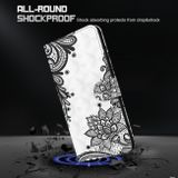 Peňaženkové 3D puzdro PAINTING na Motorola Moto G62 5G - Diagonálny čierny kvet