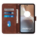 Peňaženkové kožené puzdro CROSSBODY na Motorola Moto G32 - Hnedá