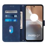 Peňaženkové kožené puzdro CROSSBODY na Motorola Moto G32 - Modrá