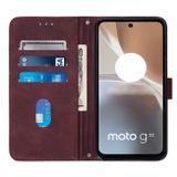 Peňaženkové kožené puzdro CROSSBODY na Motorola Moto G32 - Vínovo červená