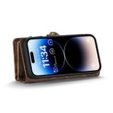 Multifunkčné peňaženkové puzdro CaseMe na iPhone 14 Pro - Hnedá