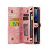Multifunkčné peňaženkové puzdro CaseMe na iPhone 14 Pro - Ružová