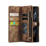 Peňaženkové kožené puzdro CaseMe Detach na Samsung Galaxy Z Fold4 - Hnedá