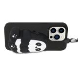 Gumený kryt SILICONE na iPhone 14 Pro Max - Black Striped Bear