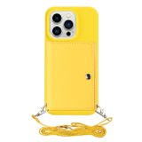 Gumený kryt CROSSBODY na iPhone 14 Pro Max - Žltá