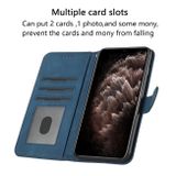 Peňaženkové kožené puzdro SKIN na iPhone 14 Pro Max - Modrá