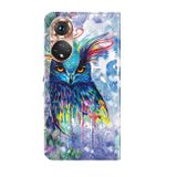 Peňaženkové 3D puzdro na Honor 50 - Watercolor Owl